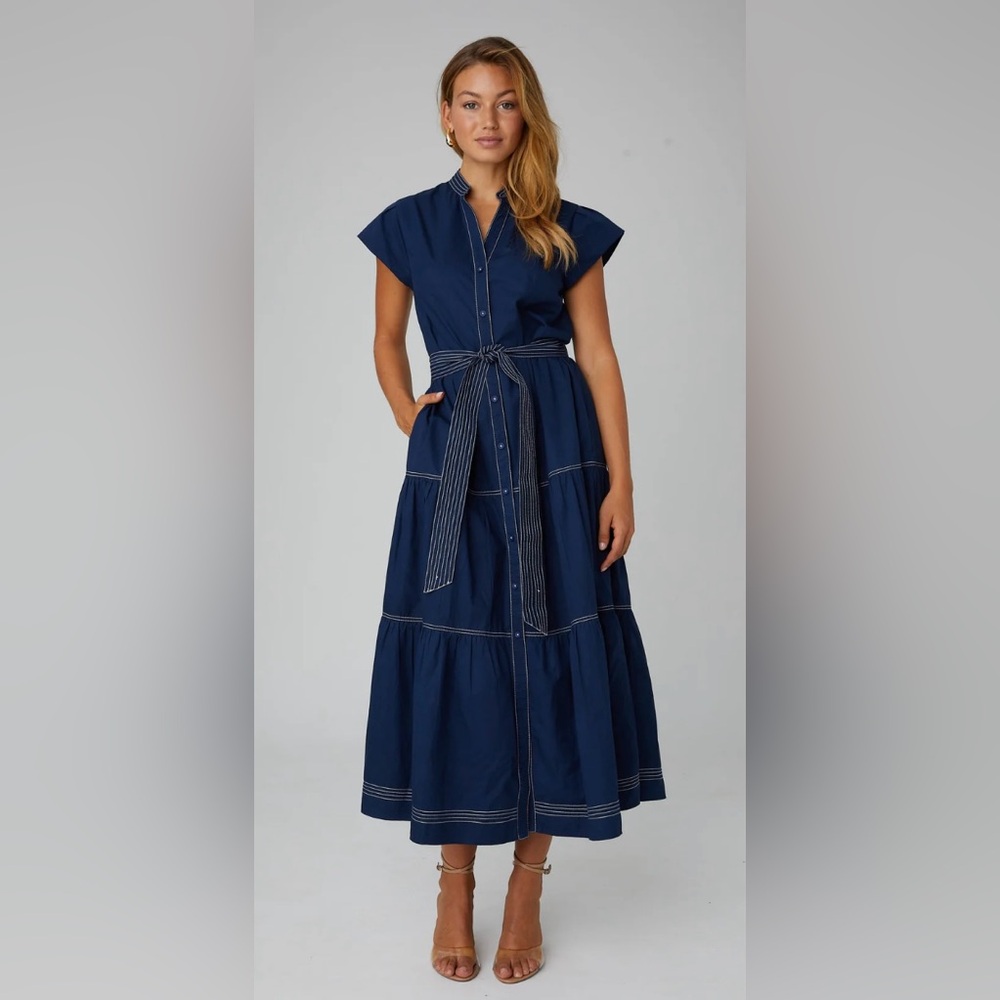 JS71 Maxwell Classic Poplin Shirt Dress Size Medium